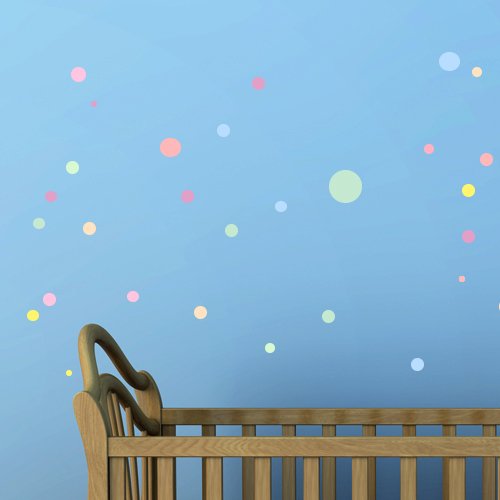 Wandkings Pastell Punkte Wandsticker Set, 46 Aufkleber, 2 DIN A4 Bögen, Gesamtfläche 60 x 20 cm - 5