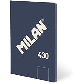 MILAN&reg; A5 Glued Notebook, 48 Sheets, White, 95 g/m&sup2;, Collection 430 Since 1918, Blue