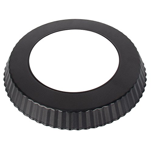 SIMINLIU Quicheform und Obstkuchenform mit Hebeboden FDA gute Antihaftbeschichtung 23CM schwarz - 4
