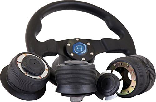 [BAND] Sport Steering Wheel for_TOYOTA, Ø 300mm ( 30cm ), Plus Boss Adapter Kit, Hub [TÜV CERTIFIED] for_TOYOTA_Celica: From '88 to '93 | _Supra: '86 to '93 | _Corolla: '87 to '96 | _Land Cruiser: '90 to '96 | | _HILUX: '88 to '04, Special Grip Area Black High Quality Produce