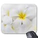 Produktbild Pure weiß Plumeria Blume gelb Herz Mauspad STILVOLL, haltbar Mousepad Design mit Blumen Maus Pad schützt Desktop Maus Matte