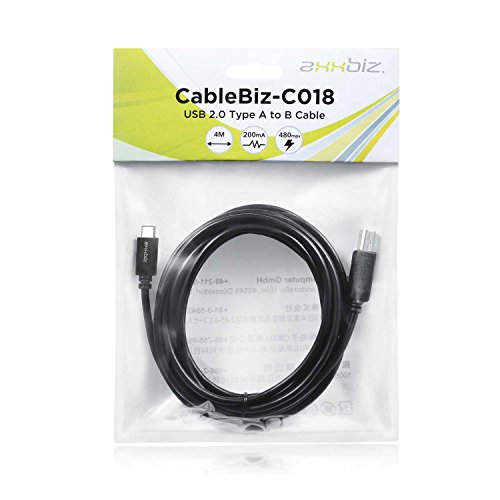 Axxbiz CableBiz-C018B, 2.0 USB-C Drucker Kabel – C Stecker auf B Stecker – extra lang 4 Meter - 5