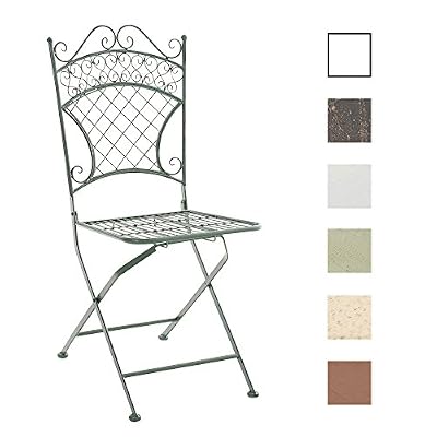 CLP Chaise nostalgique pliable ADELAR, Chaise fer forgé, chaise pliante, Chaise antique vert antique