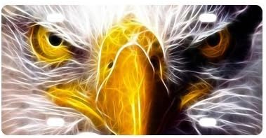 American Bald Eagle Face Eyes License Plate Novelty Tag by JIJIDA