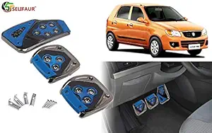 Selifaur - 3 Pcs Blue Non-Slip Manual Car Pedals kit Pad Covers Set for Alto K10 Old