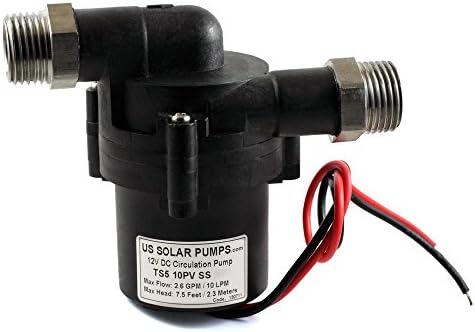 S5 10PV-SS - 10 LPM - Food Grade - 12V Solar Hot Water Pump - Can be run by a 15W solar panel