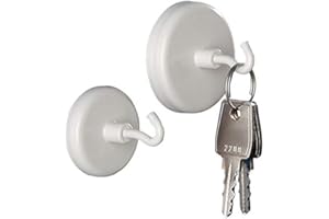 MAGNOSPHERE Aimant crochet magnétique Ø 32 mm Néodyme - Blanc - Force d'adhérence: 22 kg - Aimants puissants en Néodyme (NdFeB)