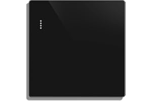 CNBINGO Big Rocker Button Switch with Phosphor Dots, Modern Matte Black Wall Plate, Electrical Single Light Switch, 1 Gang 1 Way, 16A 250V