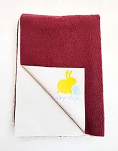 tinyrabbit Fleece On PU Coat Waterproof Rubber Sheet /Baby Quick Drysheet / Extra Absorbent Dry Sheet (Children: S, Red)