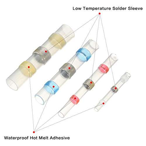 Soloop 100tlg Lötverbinder Sortiment Schrumpfverbinder Stoßverbinder Quetschverbinder Kabelverbinder Set - 2