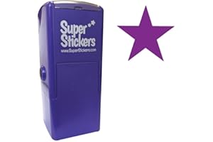 SuperStickers Pre Inked Star Stamp for Teachers in Purple, 28mm