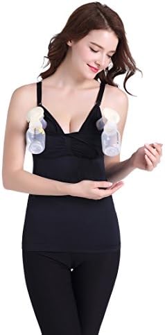 Startony Womens Maternity Seamless Breast Feeding Hands Free Breastpump Tank Double Pumping Bra