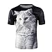 Produktbild Kurzarm T-Shirt,Sommer Geometrie-Drucksport Atmungsaktiv Fitness Spitzenbluse Oberteile Lässige Rundhalsausschnitt Bluse Schwarz,XL