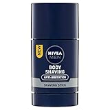 NIVEA MEN Body Shaving Anti-Irritation Body Stick (75ml), Men's Shaving Foam Stick, Pro-Vitamin B5 & Aloe Vera Skin Protection, Light Body Shave Foam Formula