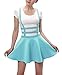Urbancoco Damen Mädchen A-line Träger Mini Plissiert Rock hosenträger Rock (S, hellblau)