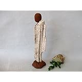 Treibholz Skulptur, Keramik Figur in Rost Optik, abstrakte Frau, Statue mit Schwemmholz und Ton mit Rost Effekt veredelt, ca. 6 x 25 cm, Unikat Designer-Stück