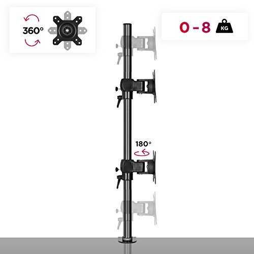 Duronic DM35V2X1 vertikale Monitor-Tischhalterung für zwei LCD /LED Computer Bildschirme / Fernsehgeräte mit Neig, Schwenk und Rotierfunktion - 4