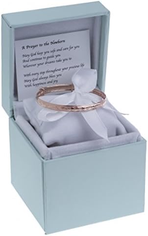 9ct Rose Gold Baby Expander Bangle Children Kids Bracelet Hearts &amp; Roses Embossed (With Blue Box)