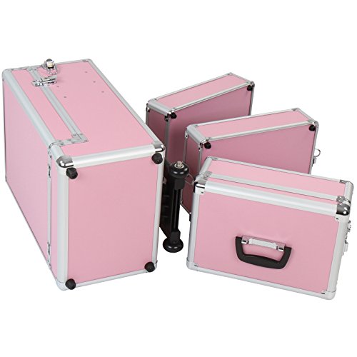 Vojagor Kosmetikkoffer Beautycase Kosmetiktasche Schminkkoffer Makeup Koffer Make Up Koffer Trolley Kosmetik Reiseaccessoires Trolley-System mit 2 Skaterrollen (Farbwahl) - 4