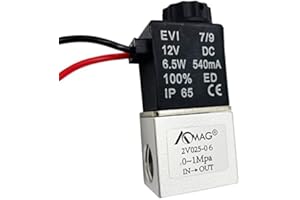 AOMAG® 1/8 inch DC 12V 2 Way Normally Closed Pneumatic Aluminum Electric Solenoid Air Valve
