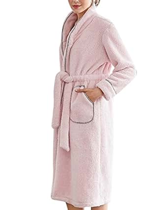 bademantel damen rosa flauschig lang