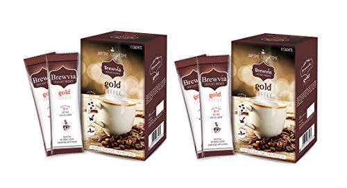 Brewvia Instant Coffee Powder - Instant Coffee Sachets with Stevia - Sugarfree Hot & Cold Coffee (Pack of 2) RS.295 (39.00% Off) - Amazon