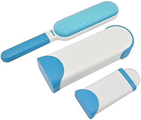 Pet Fur &amp; Lint Remover with Self-Cleaning Base Double-Sided Brush Removes Dog and Cat Hair from Clothes &amp; Furniture &amp; Beds,Blue