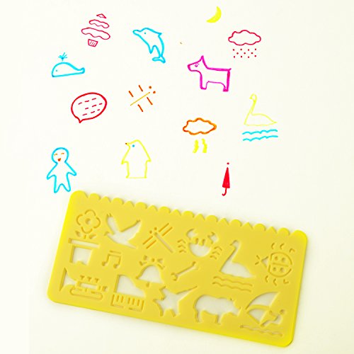 Plastic Stencils Drawing Stencil Set for Kids, 74 Shapes, 24 Pieces