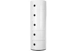 Costello Curvaso 5 TIER BATHROOM STORAGE UNIT BEDROOM ROUND CORNER ABS PLASTIC MULTI PURPOSE CABINET DRAWER HALLWAY (5 TIER ALL WHITE)