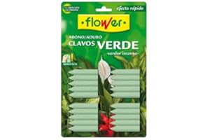 Flower - Abono Clavos Verde | Fertilizante Universal para Plantas Verdes de Interior | Con Quelato de Hierro | Liberación Gradual de Nutrientes | Ideal para Orquídeas y Kikuyu