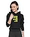 Campus Sutra Black Womens Printed Crop Hoodie RS.689.00