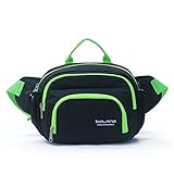 Outdoor peak Unisex Nylon Wasserabweisende Gürteltasche Reiserucksack Messenger Bag Reiserucksack Sporttasche Geldbeutel Fahrrad Bergsteigen Trekking plus Kopftuch(Schwarz)