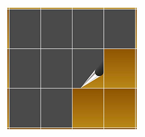 FoLIESEN Fliesenaufkleber für Bad und Küche - 20x25 cm - dunkelgrau glänzend - 30 Fliesensticker für Wandfliesen