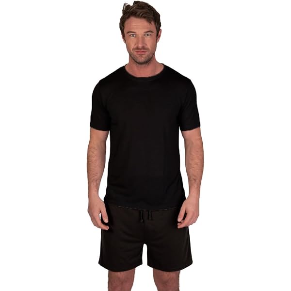Aseniza Pyjama Court Homme Coton – Ensemble T-Shirt + Short Boutonné, Respirant Et Doux Pour L’Été