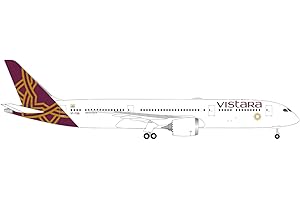 herpa Maquette Avion Vistara Boeing 787-9 Dreamliner – VT-TSD, echelle 1/500, Model, pièce de Collection, d'avion sans Support, Figurine Metal