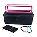 Produktbild TEQIN EVA Hart Bose Hülle Reise Aufbewahrung Schutz Box Tasche mit Rucksack Hängende Schnalle + Pink Silikon Bose Hülle + Samt Tasche 3in1 Kit für Bose SoundLink Mini Bluetooth Drahtloser Lautsprecher