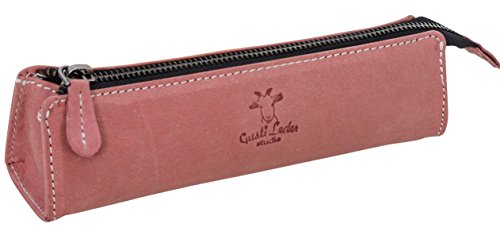 Estuche de Cuero Gusti Cuero studio "William" Lápices Universidad Oficina Accesorio Piel de Búfalo Rosa 2S3-22-13