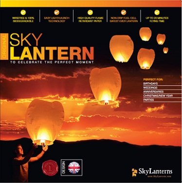 1 x Himmelslaternen Skylaternen fliegende Laterne Skyballon – weiß - 2