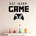 Price comparison product image Masrin Game Foever Eat Sleep GAME ON Gamepad Pattern Wallstickers Set Home Decor Funny Slogan Lifestyle Quote Printed Modern PS PS2 PS3 PS4 Controller Pad DualShock Wall Stickers for Hardcore Video Game Players (Bold Pixel)