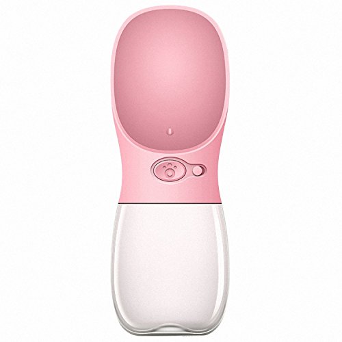 Bottiglia d'acqua portatile per cani, alimentatore per bevande per animali domestici per viaggi a piedi all'aperto, per animali domestici all'aperto Cup-350ml (rosa)