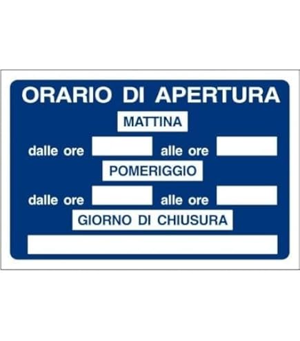 Cartello Orario Apertura Stile Lavagna - Pannello In Forex 5mm Con Adesivo Vinile