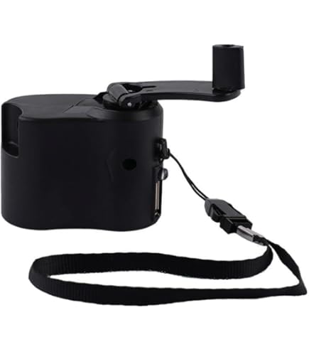 USB Hand Crank Phone Charger, Portable USB Hand Charger for Outdoor Hiking, Camping(Black