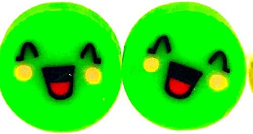 EARRINGS SMILEY FACE Stud Earrings Happy Funky Face Fun Gifts Raves (Green)