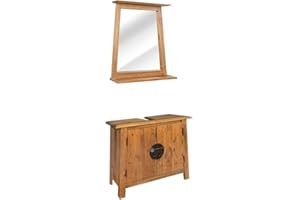 vidaXL Legno Massello di Pino Set Mobili per Il Bagno Arredi Armadietti