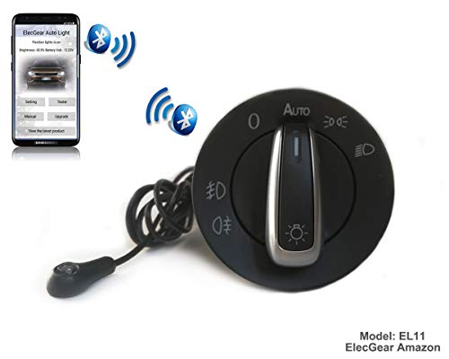Preisvergleich Produktbild EL11 Auto Lichtsensor Bluetooth App Lichtschalter, KFZ Scheinwerferschalter Hauptlichtschalter Nebelscheinwerfer, Coming Leaving Home Modul – Fabia 2, Octavia 1, Combi, Citigo, Superb B5, Roomster 5J