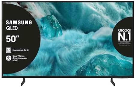 Samsung QLED 4K Vision AI Smart TV 50'' QE50Q7F4AUXZT, Q4 Processor, 100% Volume Colore con Quantum Dot, Motion Xcelerator, OTS Lite & Adaptive Sound, SlimLook Design, 2025