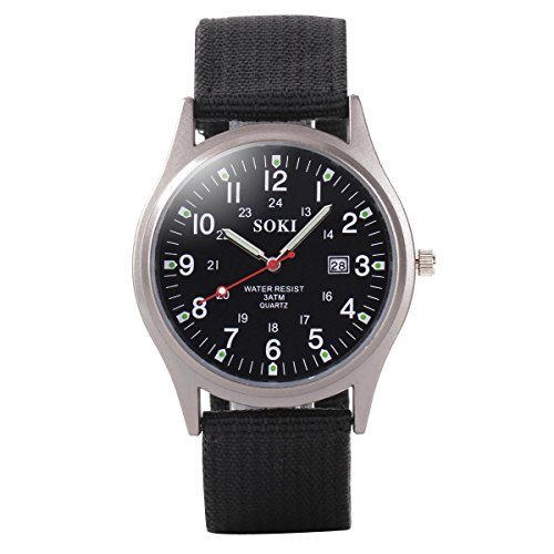 YESURPRISE Armbanduhr Damen Herrenuhr Leuchtzeiger Armband Uhr Sportuhr mit Datum Leinwand Watch Geschenk #1 YESURPRISE Armbanduhr Damen Herrenuhr Leuchtzeiger Armband Uhr Sportuhr mit Datum Leinwand Watch Geschenk #1