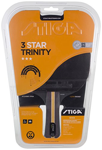 Stiga 3-Star Trinity, Concave, Racchetta da Ping Pong Unisex-Adulto, Nero/Rosso, Taglia Unica