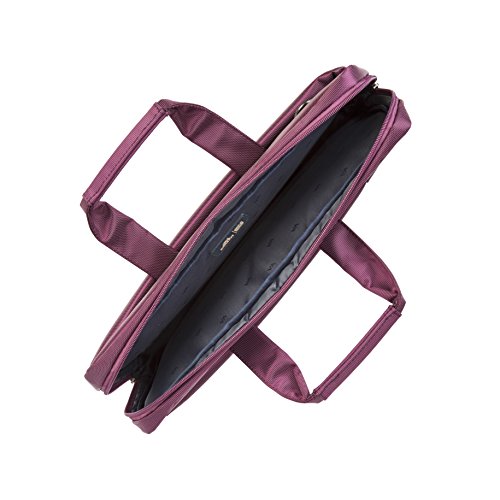 RIVACASE Laptoptasche bis 15.6“ – Kompakte Tasche mit zusätzlich gepolsterten Notebookfach und viel Stauraum – Lila - 7
