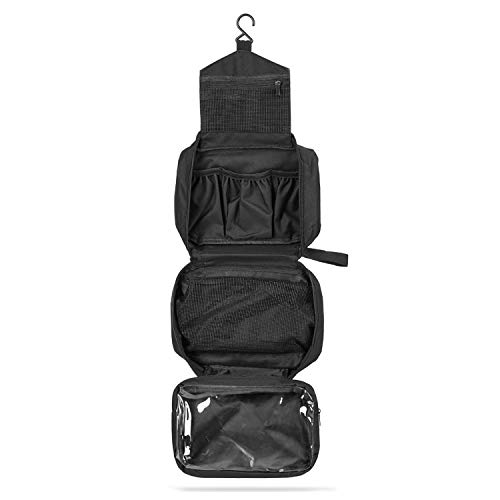 SWISSONA Premium Trousse de Toilette, idéale pour Les Voyages | étanche et pouvant être accrochée, Poche zippée, Trousse de Toilette, Trousse à cosmétiques, nécessaire de Toilette